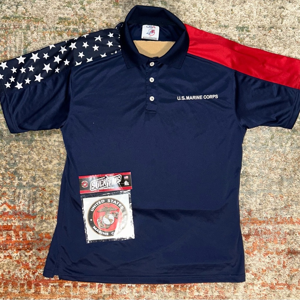 NWT Set of U.S. Marine Corps Shirt w/Water Resistant Decal